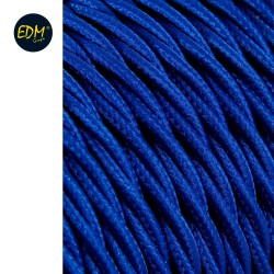 Cable textil trenzado 2x0,75mm 25mts c-75 azul seda  euro/mts
