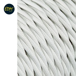 Cable textil trenzado 2x0,75mm 25mts c-01 aluminio seda   euro/mts