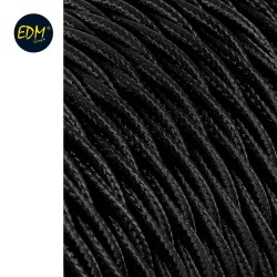 Cable textil trenzado 2x0,75mm 25mts c-41 negro seda   euro/mts