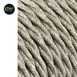 Cable textil trenzado 2x0,75mm 25mts lino  euro/mts